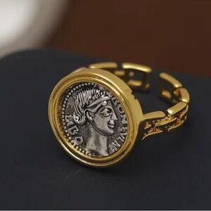 Gold Greek Roman Signet Ring Flip Zeus Hercules Unisex God…